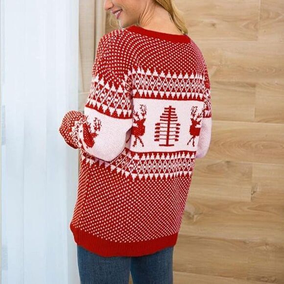 Exlura Unisex Nordic Reindeer Christmas Sweater Small-Medium - Picture 2 of 6